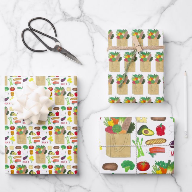 Greenmarket Grocery Store Farmers Market Groceries Wrapping Paper Sheet (Front)