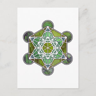 GreenMetatronCube Postcard