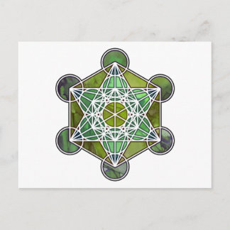 GreenMetatronCube Postcard