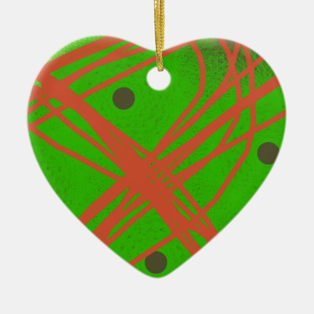 greennery abstract art ceramic tree decoration (Front)