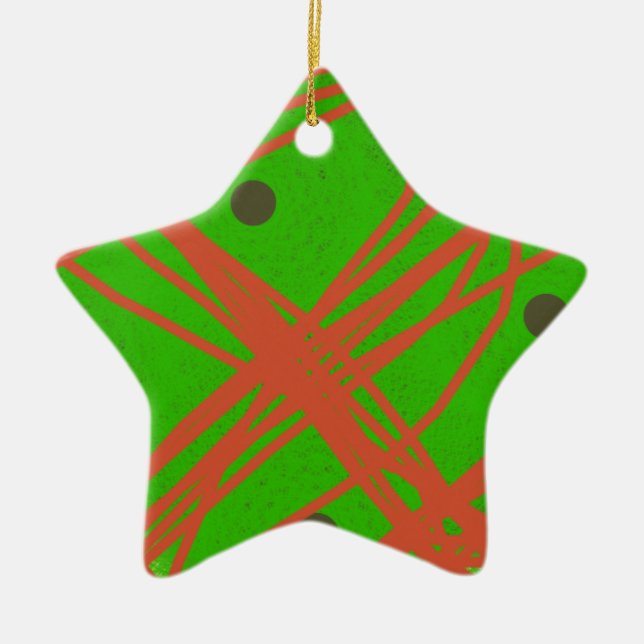 greennery abstract art ceramic tree decoration (Front)