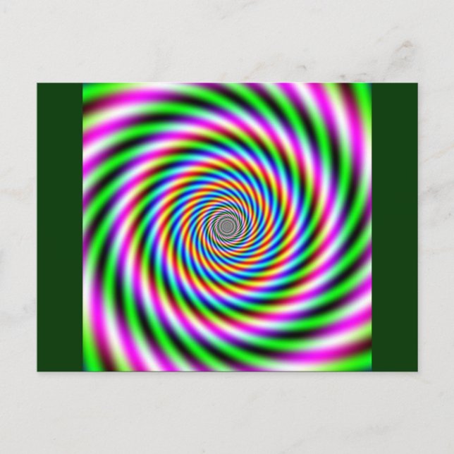 Greenpink Optical Illusion Postcard (Front)