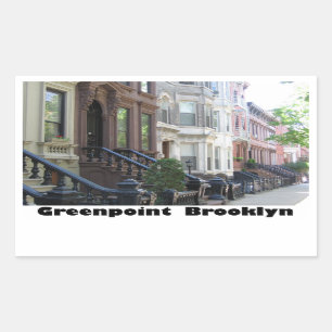 Greenpoint Brookyly Brownstone Buildings Rectangular Sticker