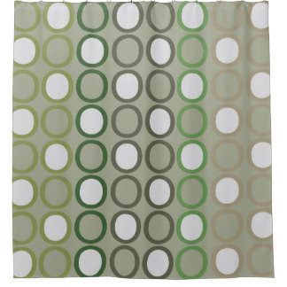 Greens and Brown O's Shower Curtain