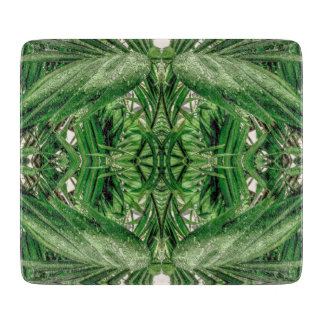 Greens and Raindrops Pattern Cutting Board