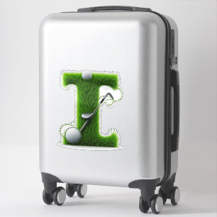 Greens Grass Letter I With Golf Ball, Club