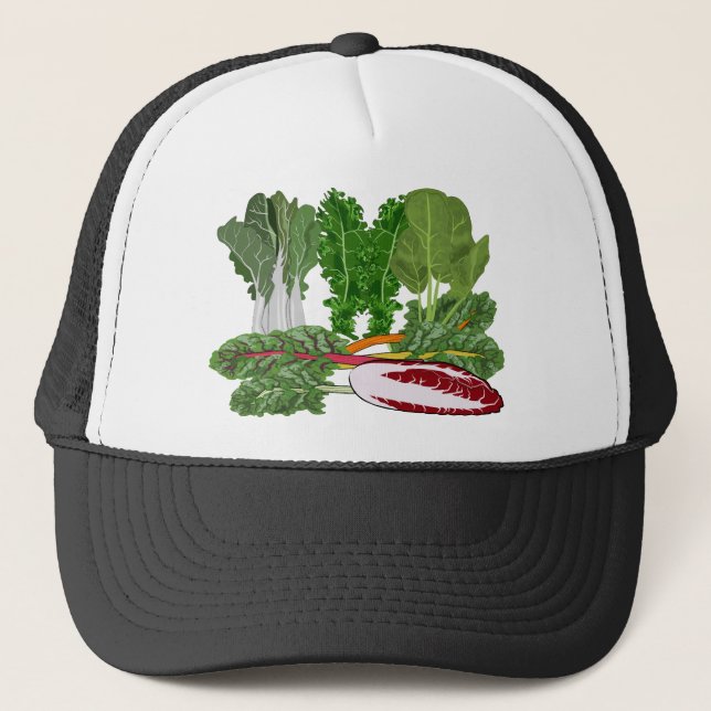 Greens Veggie Lovers Vegetables Trucker Hat (Front)