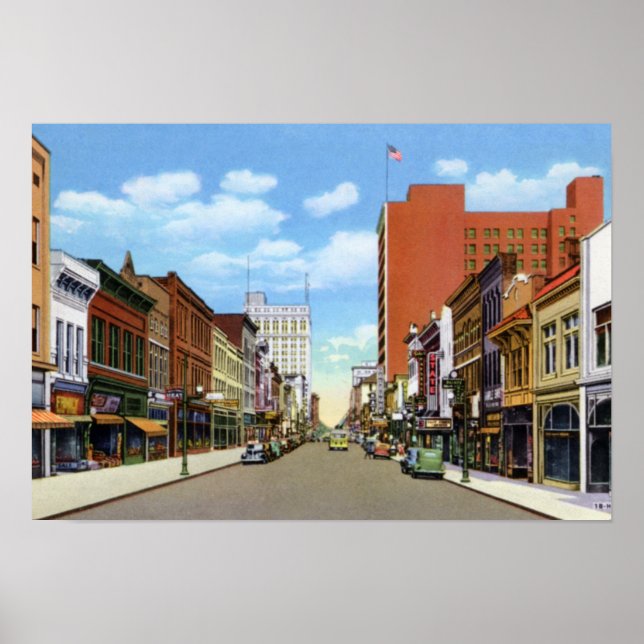 Greensboro North Carolina Elm Street Poster (Front)