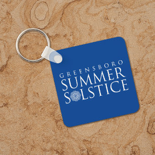Greensboro Summer Solstice Festival Bright Blue Key Ring