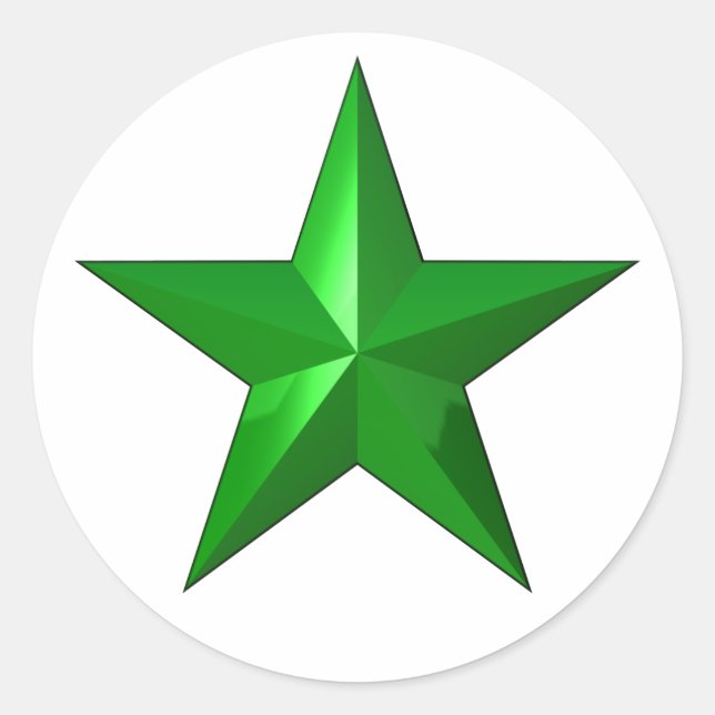 GreenStarButton Classic Round Sticker (Front)