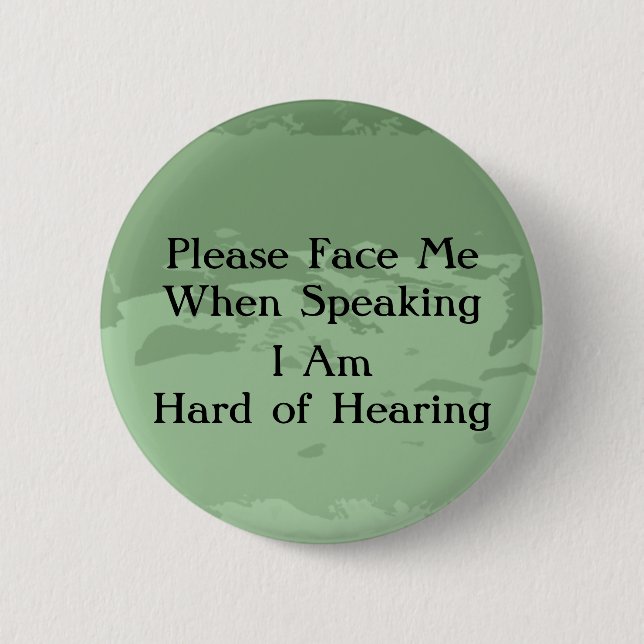 Greentone Hard of Hearing Button (Front)