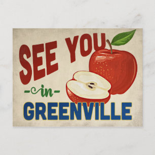 Greenville North Carolina Apple - Vintage Travel Postcard