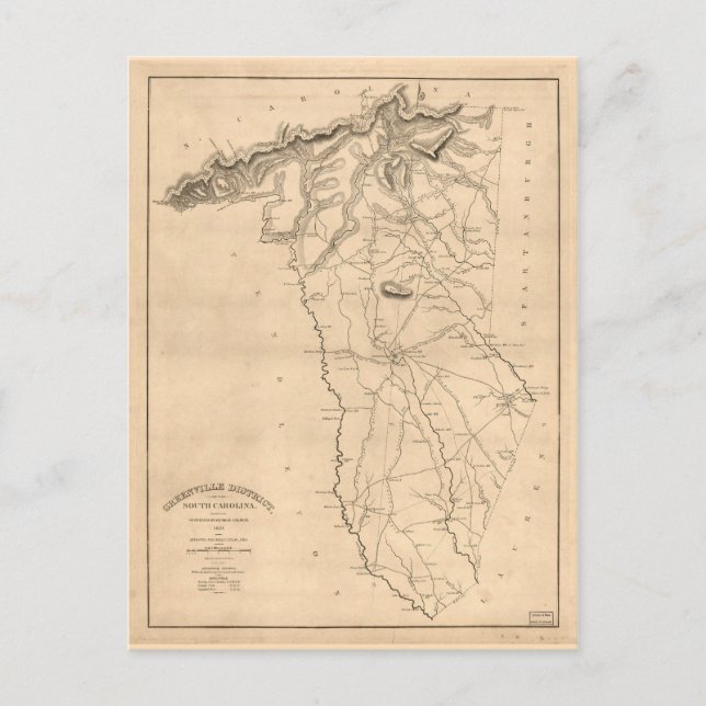 Greenville South Carolina 1820 Postcard (Front)