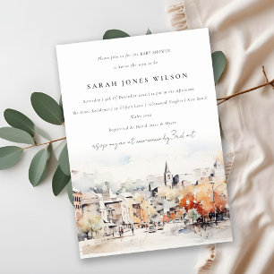Greenville South Carolina Landscape Baby Shower Invitation