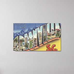 Greenville, South Carolina - Large Letter Scenes 2 Canvas Print