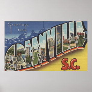 Greenville, South Carolina - Large Letter Scenes 2 Poster