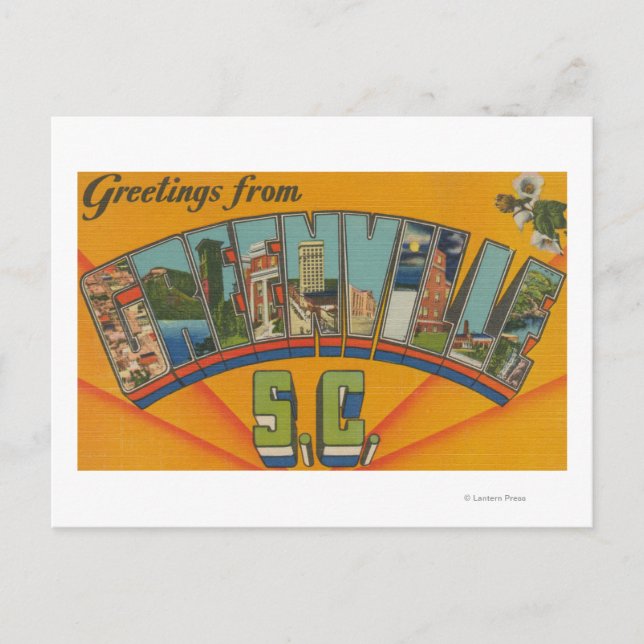 Greenville, South Carolina - Large Letter Scenes Postcard (Front)