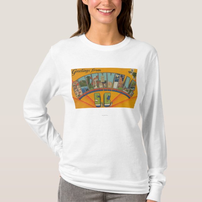 Greenville, South Carolina - Large Letter Scenes T-Shirt (Front)