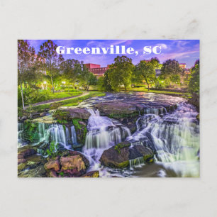 Greenville, South Carolina Reedy River Downtown Postcard