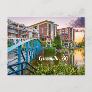Greenville, South Carolina Reedy River Downtown Postcard
