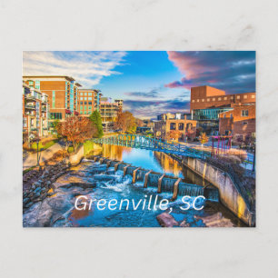 Greenville, South Carolina Reedy River, Downtown Postcard