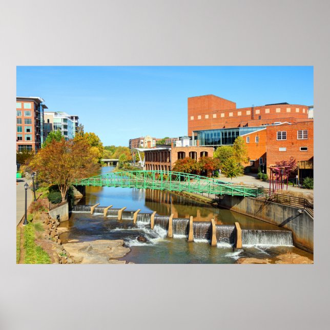 Greenville, South Carolina Reedy River Downtown   Poster (Front)
