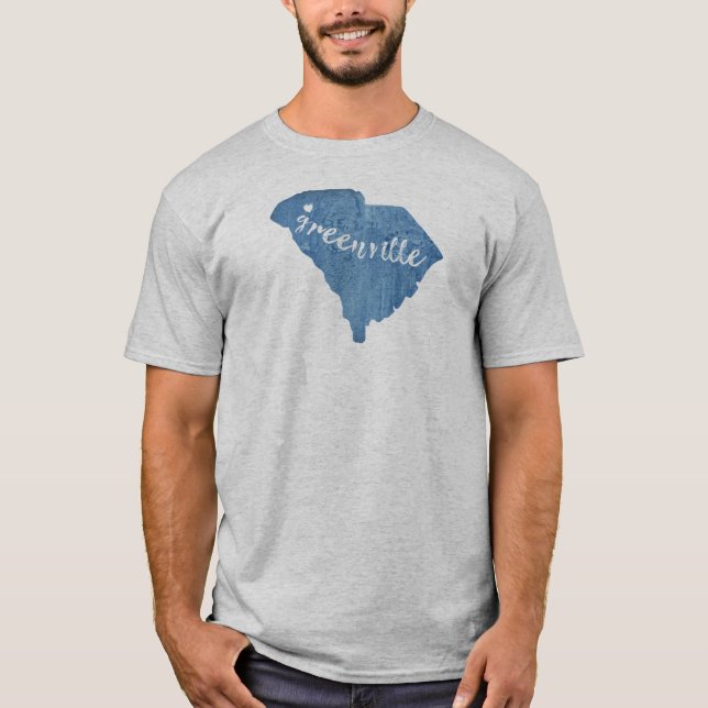 Greenville South Carolina Wood Grain T-Shirt (Front)