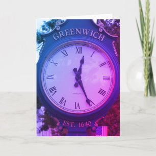 Greenwich Avenue Post Clock, Greenwich, CT Card