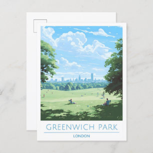 Greenwich Park London England Vintage Travel  Postcard