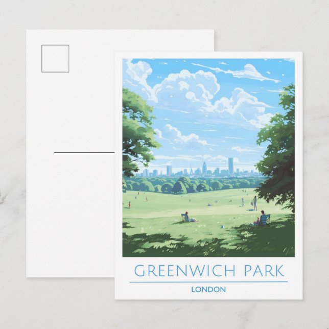 Greenwich Park London England Vintage Travel  Postcard (Front/Back)