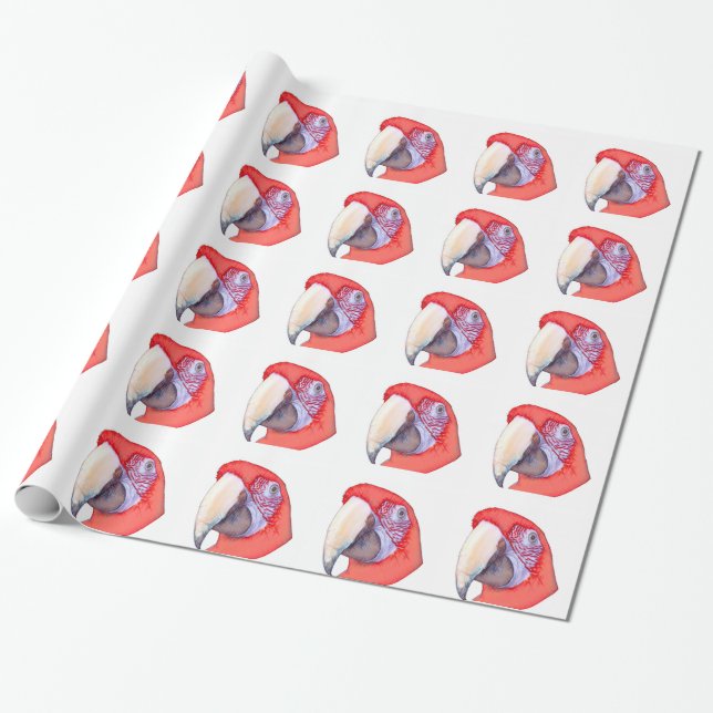 Greenwing Macaw Parrot Wrapping Paper (Unrolled)