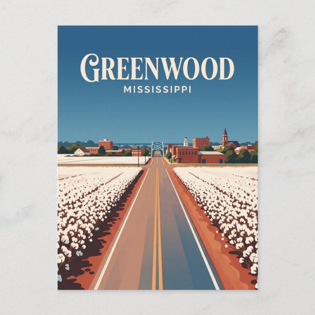 Greenwood Mississippi Postcard (Front)