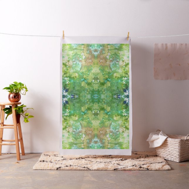 Greenwoods mirrored ice-dye print fabric (In Situ)