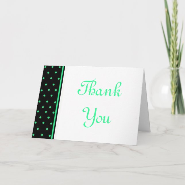 Greeny Dots Thank You Card (Front)