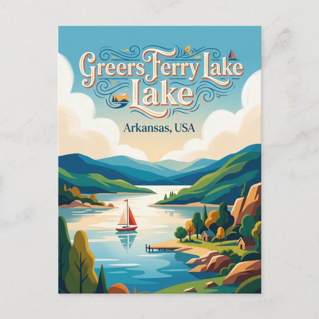 Greers Ferry Lake Arkansas Postcard (Front)
