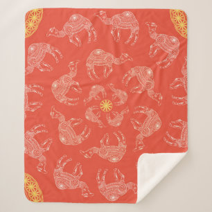 Greeting Beautiful card with camel. Frame of anima Sherpa Blanket