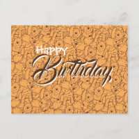greeting birthday postcard Wenny the pooh 