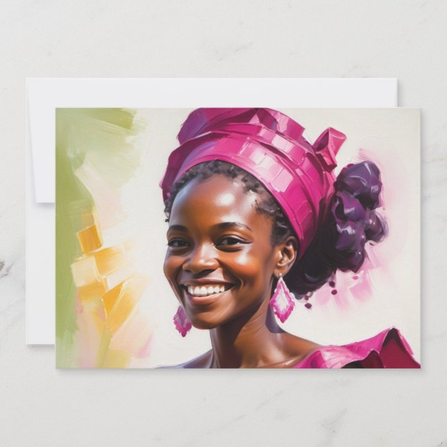 Greeting Card African Woman Birthday Thank You (Front)