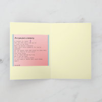 Greeting card "Are you just a memory"