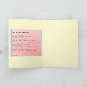 Greeting card "Are you just a memory"