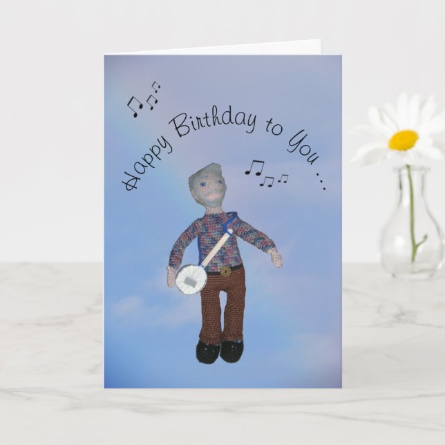 Greeting Card - Banjo Player (Small Plant)