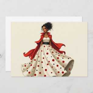 Greeting Card Black Woman Fashion Birthday Hello 