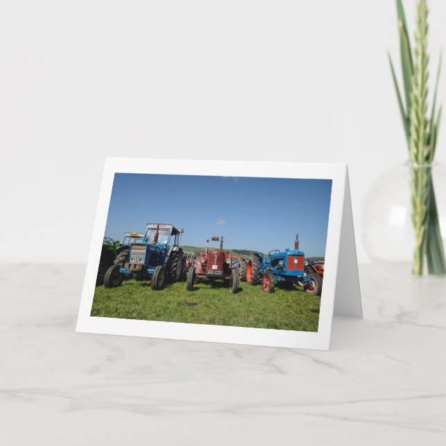 Greeting Card (Blank) - Vintage Steam Tractors (Front)