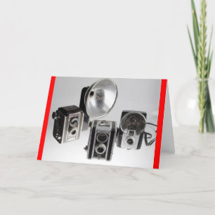 Greeting card, blank, with Antique cameras Card