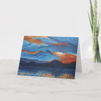 Greeting Card -- Blazing Sunset at Lake Winona