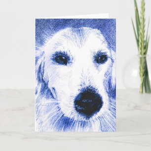 Greeting Card: Blue Dog Drawing Card