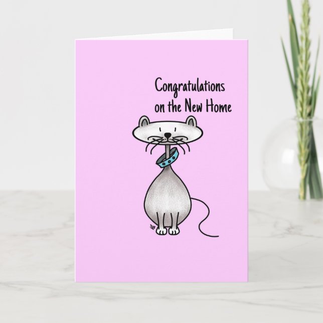 Greeting Card - Cat -Congratulations new home (Front)
