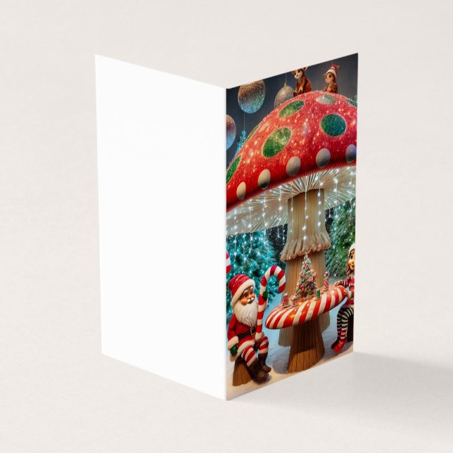 Greeting Card: Christmas Mushroom Design (Outside)