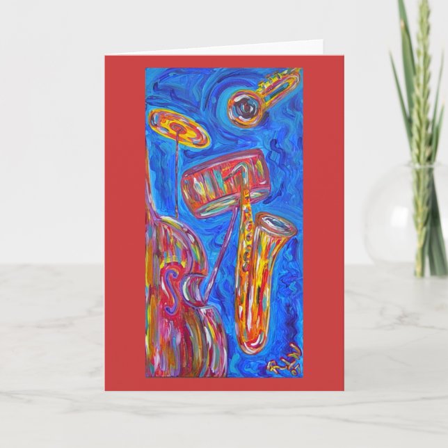 Greeting Card - Cool Blue Jazz (Front)