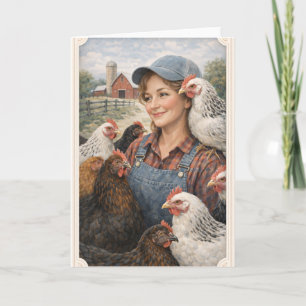 Greeting Card Country Chicks 